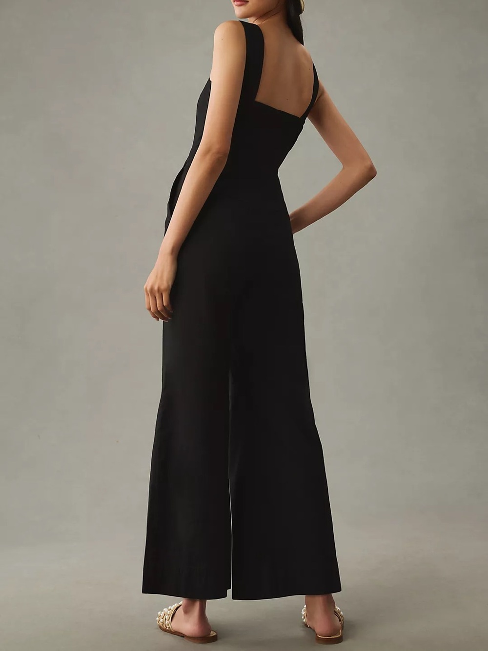 Maeve Anthropologie Black Colette Portside Button-Front Jumpsuit US 6 - Picture 2 of 8